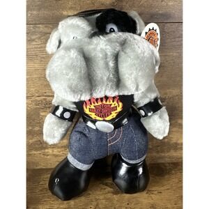 New 1993 Play By Play Harley Davidson Bulldog Toy Stuffed Animal Biker Dog 12"